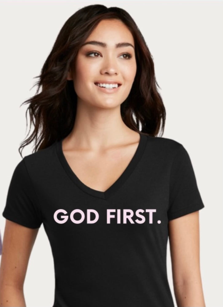 Womens God First Event T’Shirt ( Crystal)