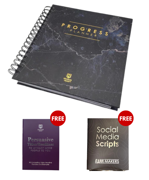 Progress Planner With Persuasive Headline & Script Book