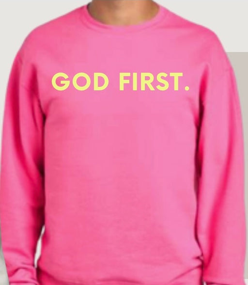 God First Womens Neon Event Crew Sweatshirt