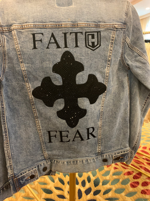 Faith Over Fear Denim Jacket