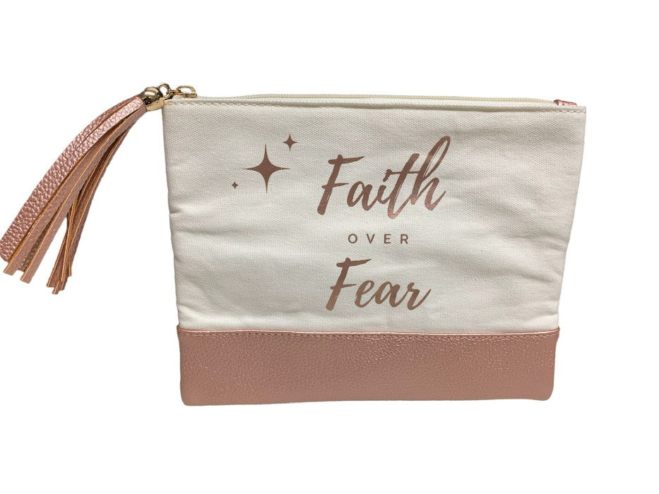 Faith Over Fear Make up Bag