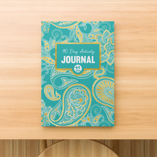 Rank Makers 90-Day Activity Tracker Journal - Blue/ Pink Paisley